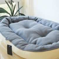 HKM-6591421 Thickened Round Plush Pet Basin in Green, Pink, Gray, Navy Blue - Small & Large Sizes Available