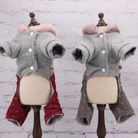 HKM-6592445 Hooded Sweatshirt for Dogs – Cozy Polyester Pet Outerwear in Wine Red & Smoke Gray