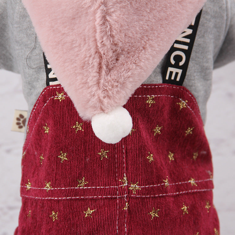 HKM-6592445 Hooded Sweatshirt for Dogs – Cozy Polyester Pet Outerwear in Wine Red & Smoke Gray