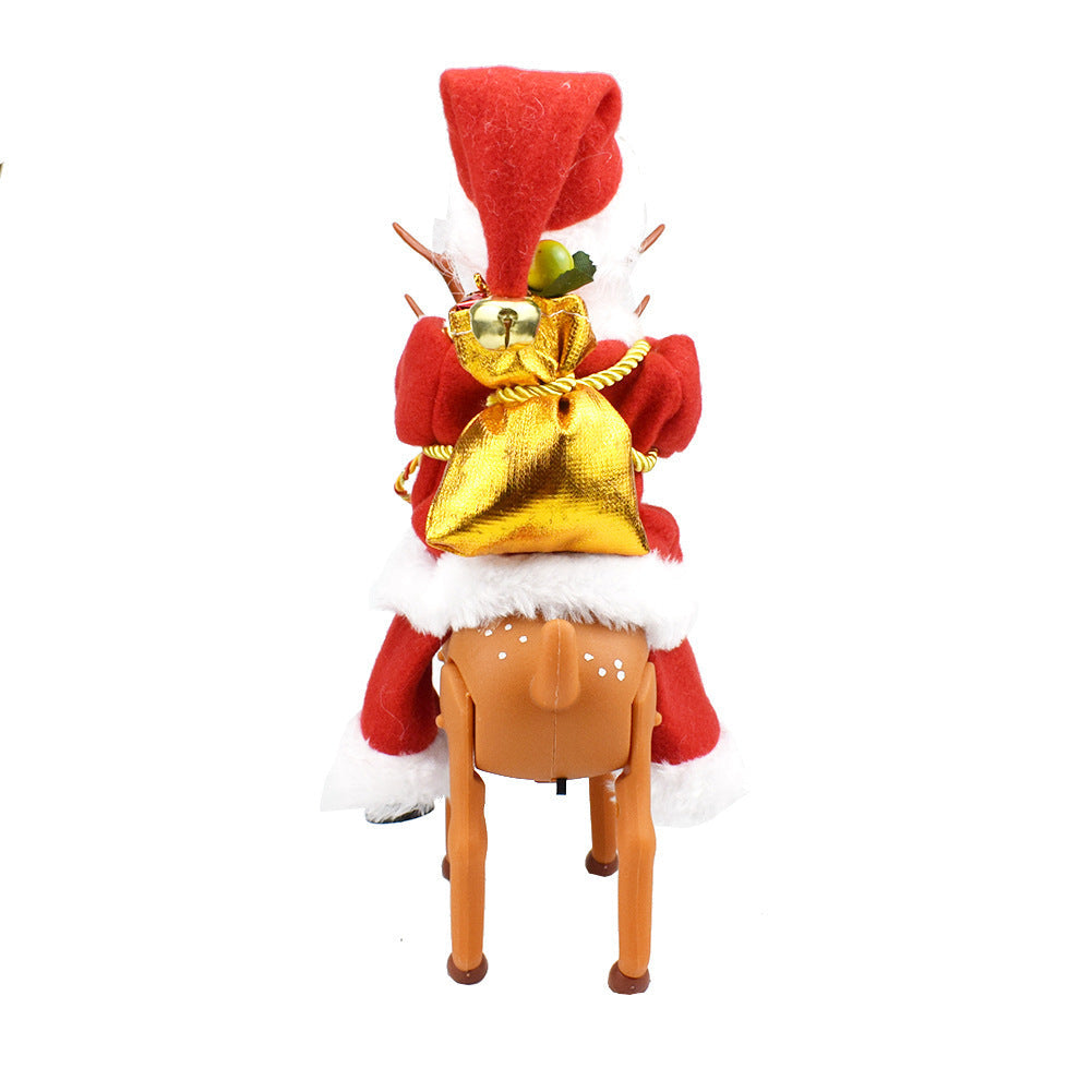 HKM-659283 Electric Santa Claus Deer Toy Doll with Music for Kids - Christmas Home Decoration