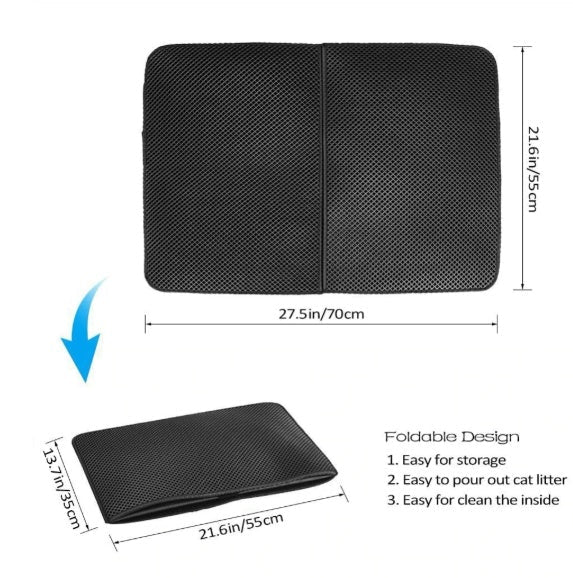 HKM-6592957 Waterproof Double Layer EVA Cat Litter Mat with Honeycomb Design for Easy Cleaning and Maximum Protection