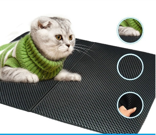 HKM-6592957 Waterproof Double Layer EVA Cat Litter Mat with Honeycomb Design for Easy Cleaning and Maximum Protection