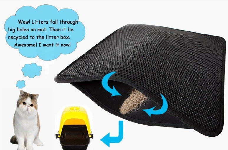 HKM-6592957 Waterproof Double Layer EVA Cat Litter Mat with Honeycomb Design for Easy Cleaning and Maximum Protection