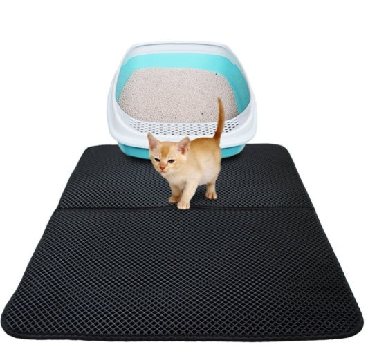 HKM-6592957 Waterproof Double Layer EVA Cat Litter Mat with Honeycomb Design for Easy Cleaning and Maximum Protection