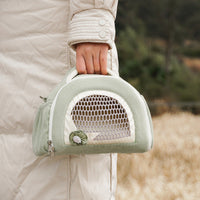 HKM-6593597 Breathable Crossbody Handbag for Hamsters in Matcha Green, Pink, and Green