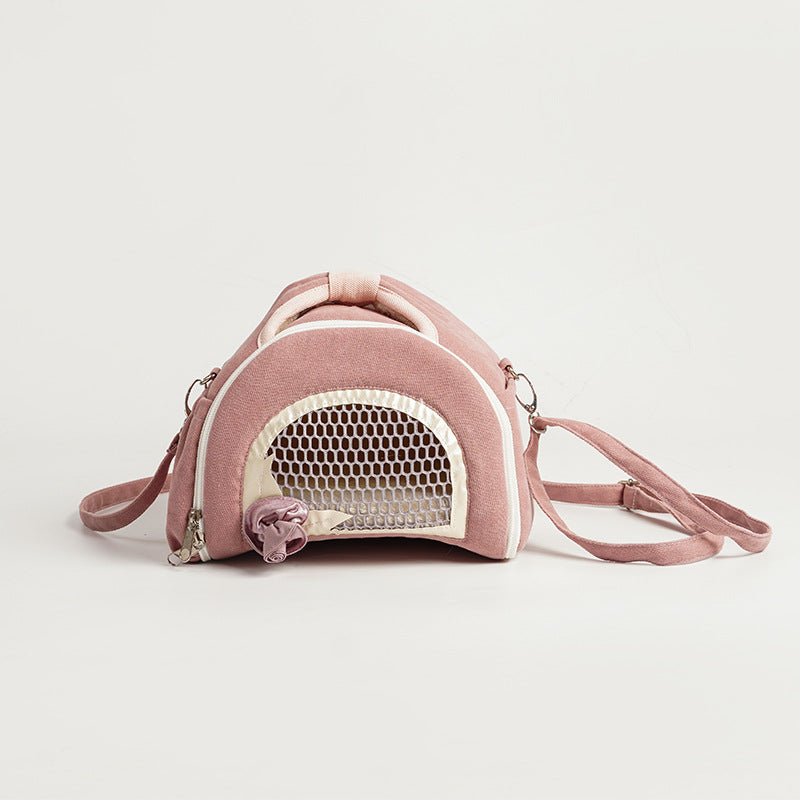 HKM-6593597 Breathable Crossbody Handbag for Hamsters in Matcha Green, Pink, and Green