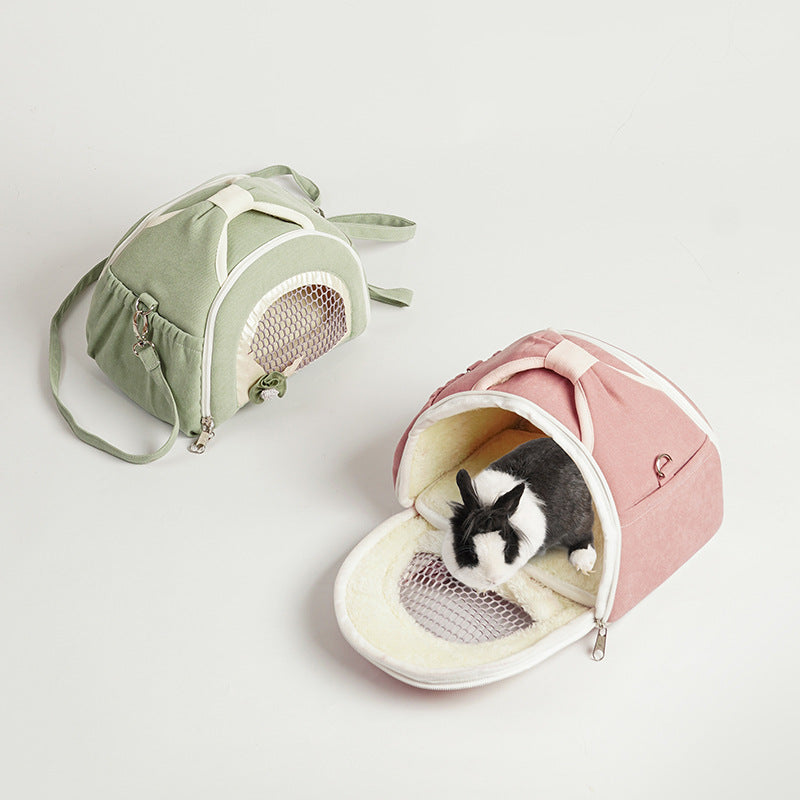 HKM-6593597 Breathable Crossbody Handbag for Hamsters in Matcha Green, Pink, and Green