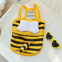 HKM-6593725 Bee Shape Dog Swimsuit with Suspenders ¨C Fun Summer Swimwear for Small Dogs