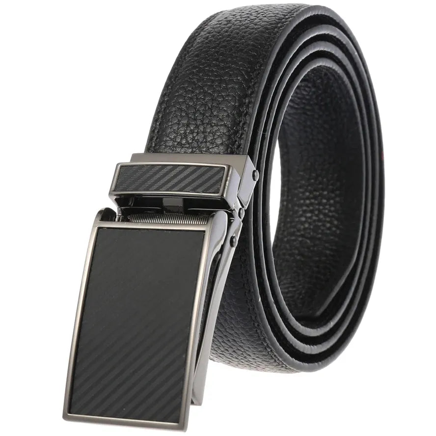 HKM-659475 Automatic Ratchet Buckle Leather Belt for Men - Model LY33-0863-5