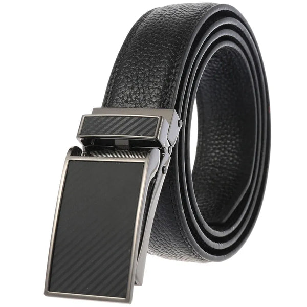 HKM-659475 Automatic Ratchet Buckle Leather Belt for Men - Model LY33-0863-5