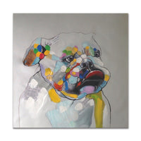 HKM-659539 Kawaii Pug Dog Animal Canvas Painting - Adorable Pet Art for Home Decor