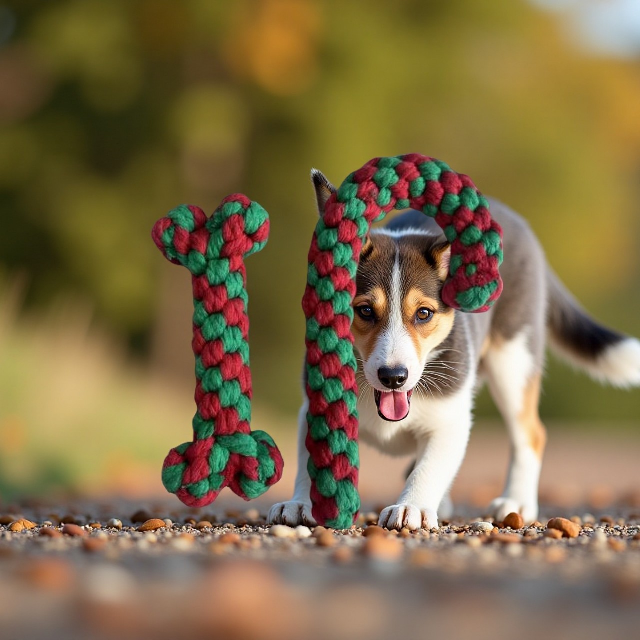 HKM-6595773 Christmas-Themed Interactive Cotton Rope Dog Toy Set for Small & Medium Dogs - Bite-Resistant & Tooth-Cleaning Fun