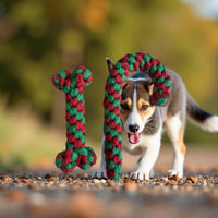 HKM-6595773 Christmas-Themed Interactive Cotton Rope Dog Toy Set for Small & Medium Dogs - Bite-Resistant & Tooth-Cleaning Fun