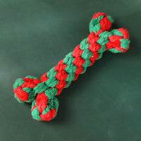 HKM-6595773 Christmas-Themed Interactive Cotton Rope Dog Toy Set for Small & Medium Dogs - Bite-Resistant & Tooth-Cleaning Fun