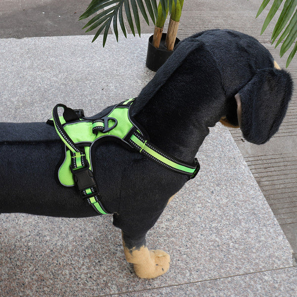 HKM-6596413 Reflective Breathable Dog Vest with Chest Strap and Hand-Holding Rope - Multiple Colors Available