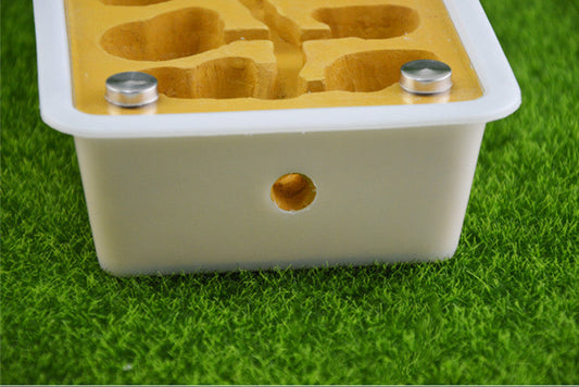 HKM-6597949 Pet Ant Flat Gypsum Nest with Feeding Box - Yellow, 17.5x5x12.5cm, 10mm Aperture