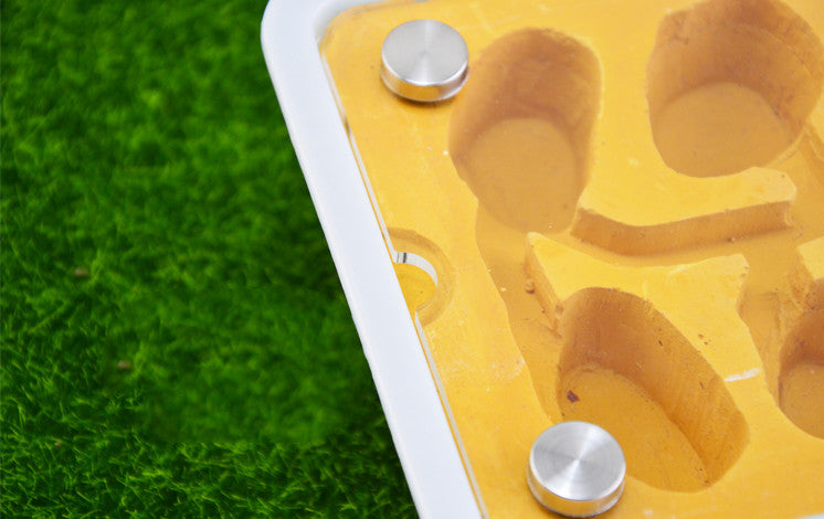HKM-6597949 Pet Ant Flat Gypsum Nest with Feeding Box - Yellow, 17.5x5x12.5cm, 10mm Aperture