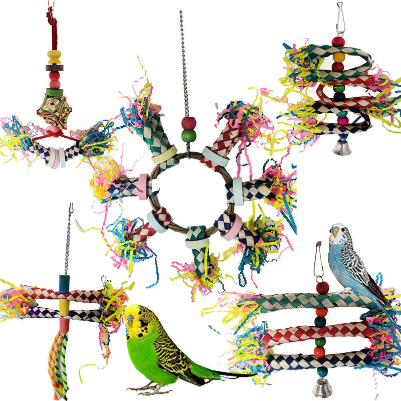 HKM-659859 Parrot Playtime Toy Set - 5 Fun and Engaging Bird Toys