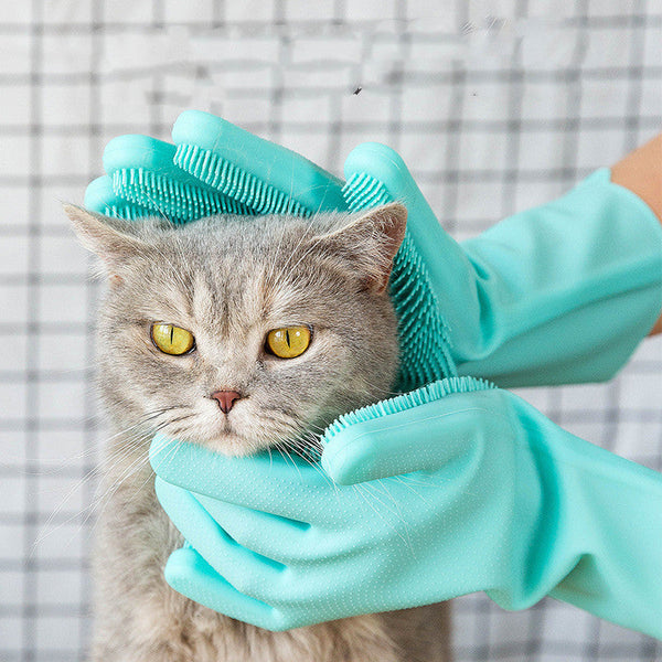HKM-6598717 Silicone Pet Grooming Glove for Dogs and Cats - Massage and Shedding Brush