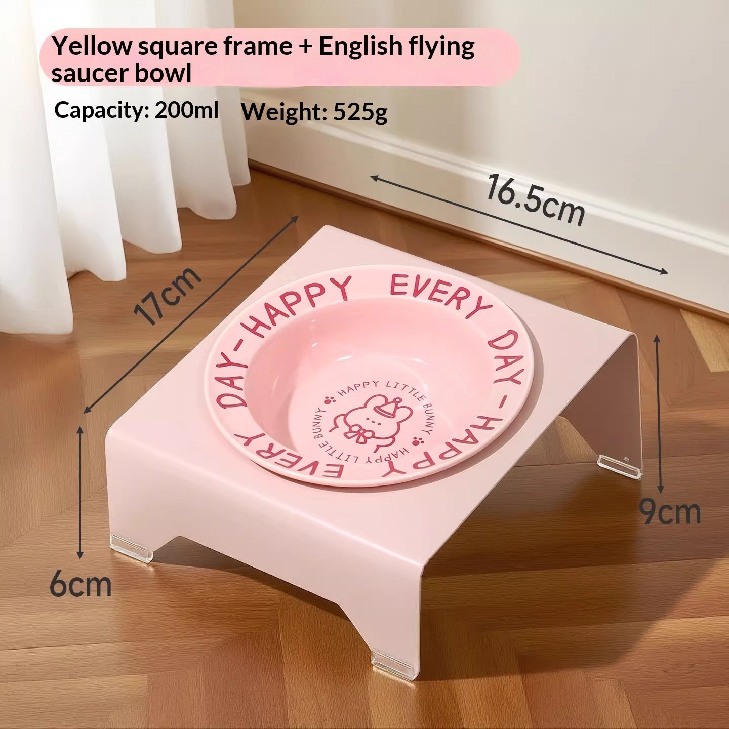 HKM-6599101 Ceramic Elevated Cat Bowl with Cervical Spine Protection for Comfortable Feeding