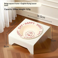 HKM-6599101 Ceramic Elevated Cat Bowl with Cervical Spine Protection for Comfortable Feeding