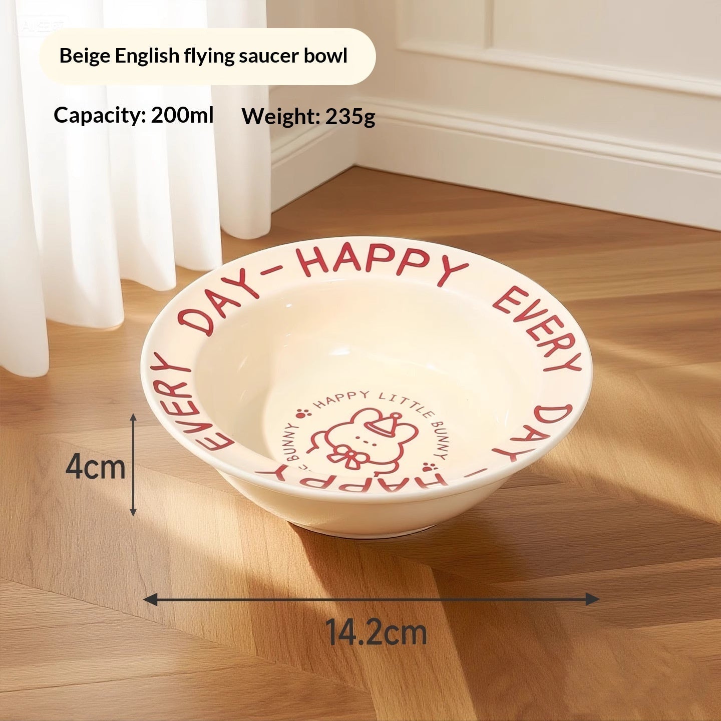 HKM-6599101 Ceramic Elevated Cat Bowl with Cervical Spine Protection for Comfortable Feeding