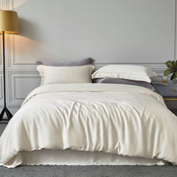 HKM-659923 Lenzing Tencel Double-Sided Solid Color Bedding Set – Available in Multiple Elegant Shades