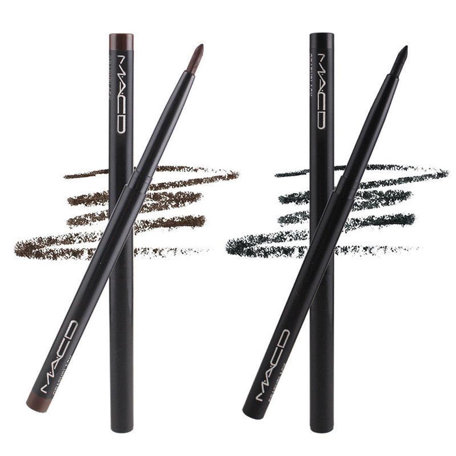 HKM-659987 Auto-Rotating Eyebrow Pencil and Eyeliner Pen - One-Stroke Application, Black & Coffee Colors, Pack of 12