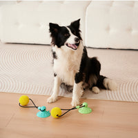 HKM-6600381 Interactive Suction Cup Corn Ball Chew Toys for Medium to Large Dogs - Tug of War & Teeth Cleaning