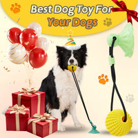 HKM-6600381 Interactive Suction Cup Corn Ball Chew Toys for Medium to Large Dogs - Tug of War & Teeth Cleaning