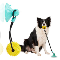 HKM-6600381 Interactive Suction Cup Corn Ball Chew Toys for Medium to Large Dogs - Tug of War & Teeth Cleaning