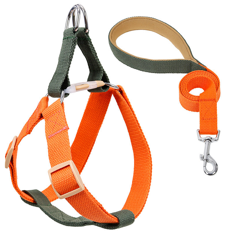 HKM-6602173 Drawstring Adjustable Chest Strap Dog Leash with Polyester Cotton Material