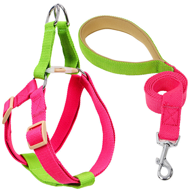 HKM-6602173 Drawstring Adjustable Chest Strap Dog Leash with Polyester Cotton Material