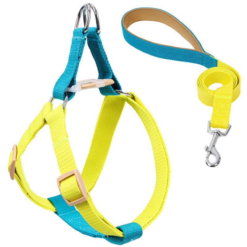 HKM-6602173 Drawstring Adjustable Chest Strap Dog Leash with Polyester Cotton Material