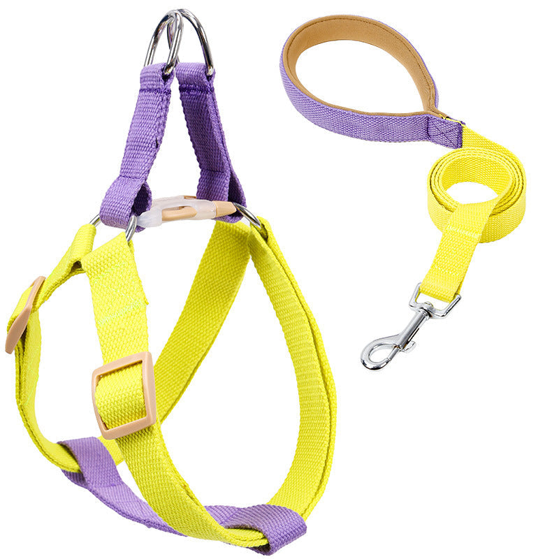 HKM-6602173 Drawstring Adjustable Chest Strap Dog Leash with Polyester Cotton Material