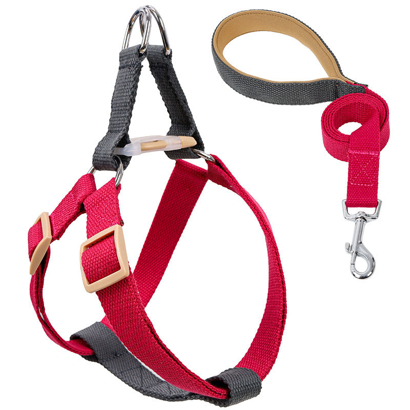 HKM-6602173 Drawstring Adjustable Chest Strap Dog Leash with Polyester Cotton Material