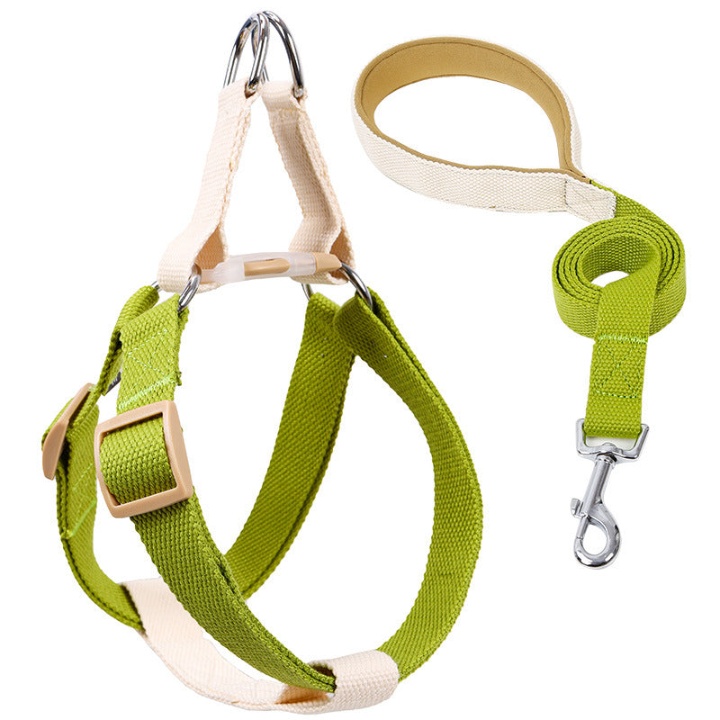 HKM-6602173 Drawstring Adjustable Chest Strap Dog Leash with Polyester Cotton Material