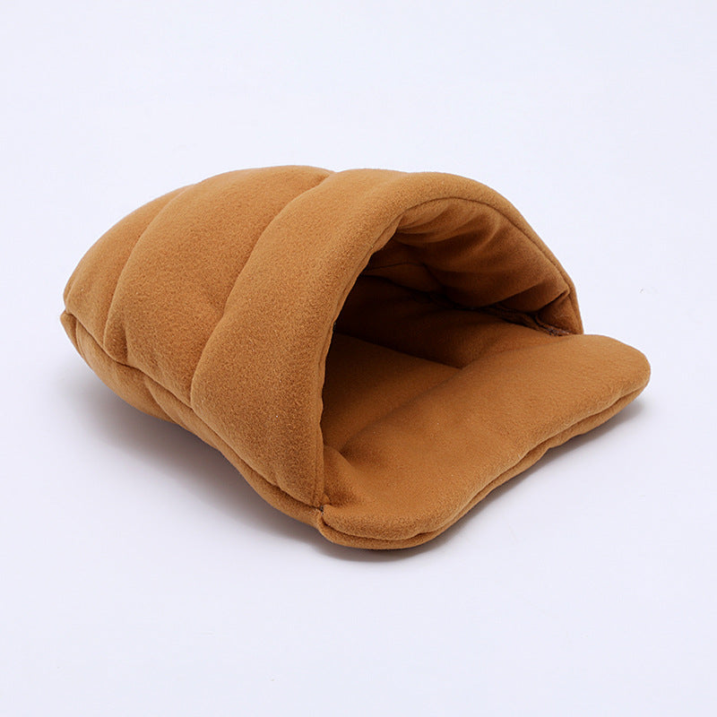 HKM-6602941 Cute Cat Sleeping Bag for Small Pets - Teddy, Guinea Pig, and Hamster - Four Seasons Nest in Various Colors