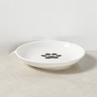 HKM-6603069 Ceramic Cat and Dog High Bowl with Bamboo Frame - Shallow Mouth Design for Comfort