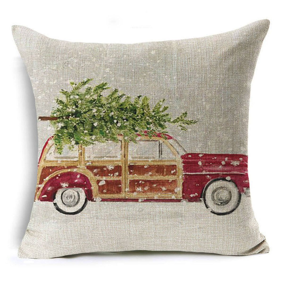HKM-660307 Colorful Nordic Christmas Linen Cushion Cover 45x45cm