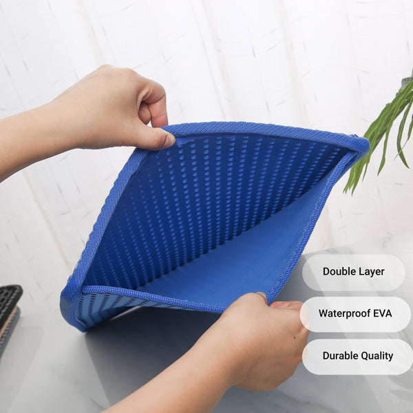 HKM-6604733 Double-Layer Rice Cat Litter Mat with Waterproof EVA Design for Easy Cleaning and Litter Trapping