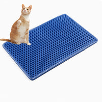 HKM-6604733 Double-Layer Rice Cat Litter Mat with Waterproof EVA Design for Easy Cleaning and Litter Trapping