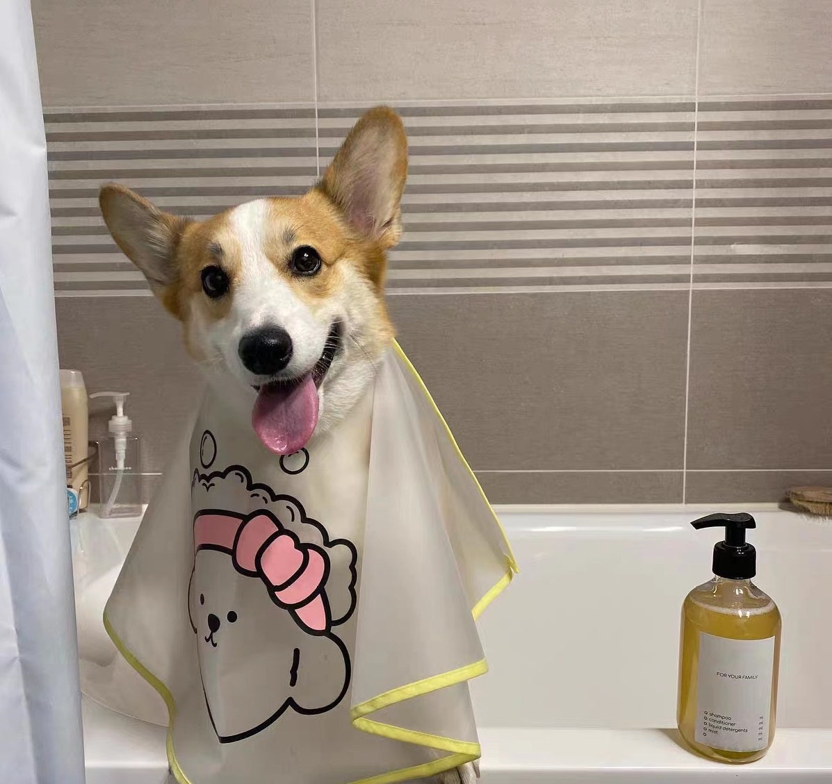 HKM-6606141 Tear Stain Removal Bath Cover for Dogs and Cats - Durable Tarpaulin Design