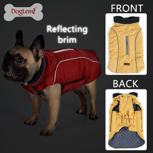 HKM-6607037 Pet Thermal Jacket Vest - Water-Resistant, Reflective, Warmth-Enhancing Design with Neck Collar