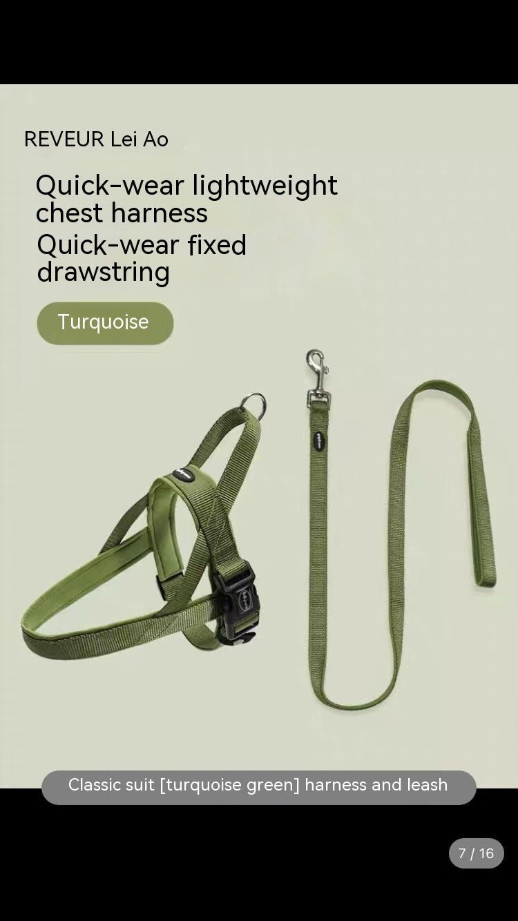 HKM-6607933 Dog Vest Harness with Explosive-Resistant Rope, Available in Army Green, Light Blue, and Light Purple