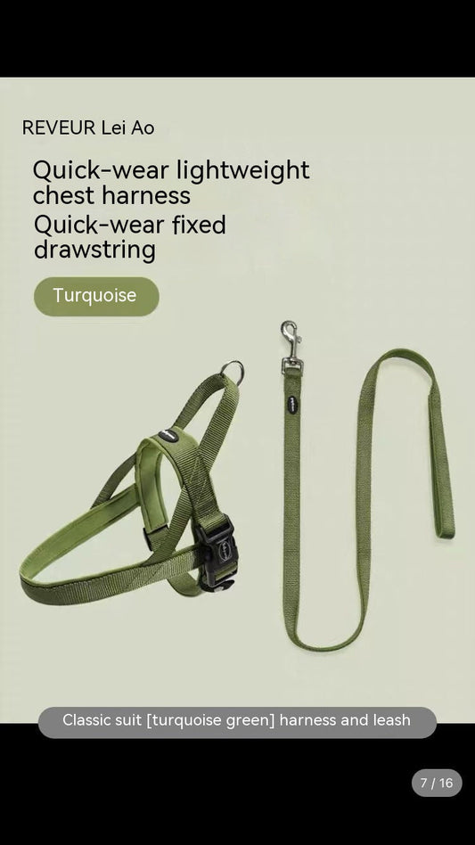 HKM-6607933 Dog Vest Harness with Explosive-Resistant Rope, Available in Army Green, Light Blue, and Light Purple