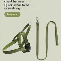 HKM-6607933 Dog Vest Harness with Explosive-Resistant Rope, Available in Army Green, Light Blue, and Light Purple