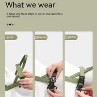 HKM-6607933 Dog Vest Harness with Explosive-Resistant Rope, Available in Army Green, Light Blue, and Light Purple