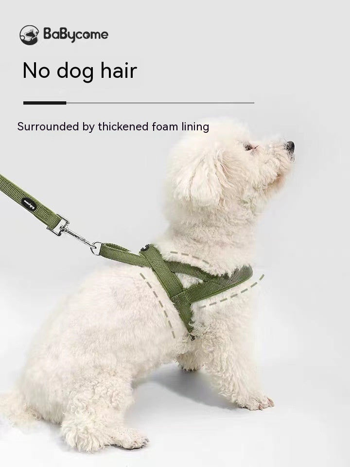 HKM-6607933 Dog Vest Harness with Explosive-Resistant Rope, Available in Army Green, Light Blue, and Light Purple
