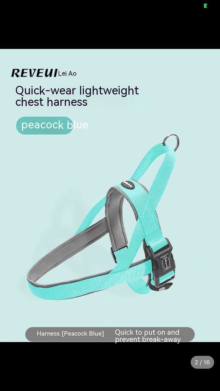 HKM-6607933 Dog Vest Harness with Explosive-Resistant Rope, Available in Army Green, Light Blue, and Light Purple